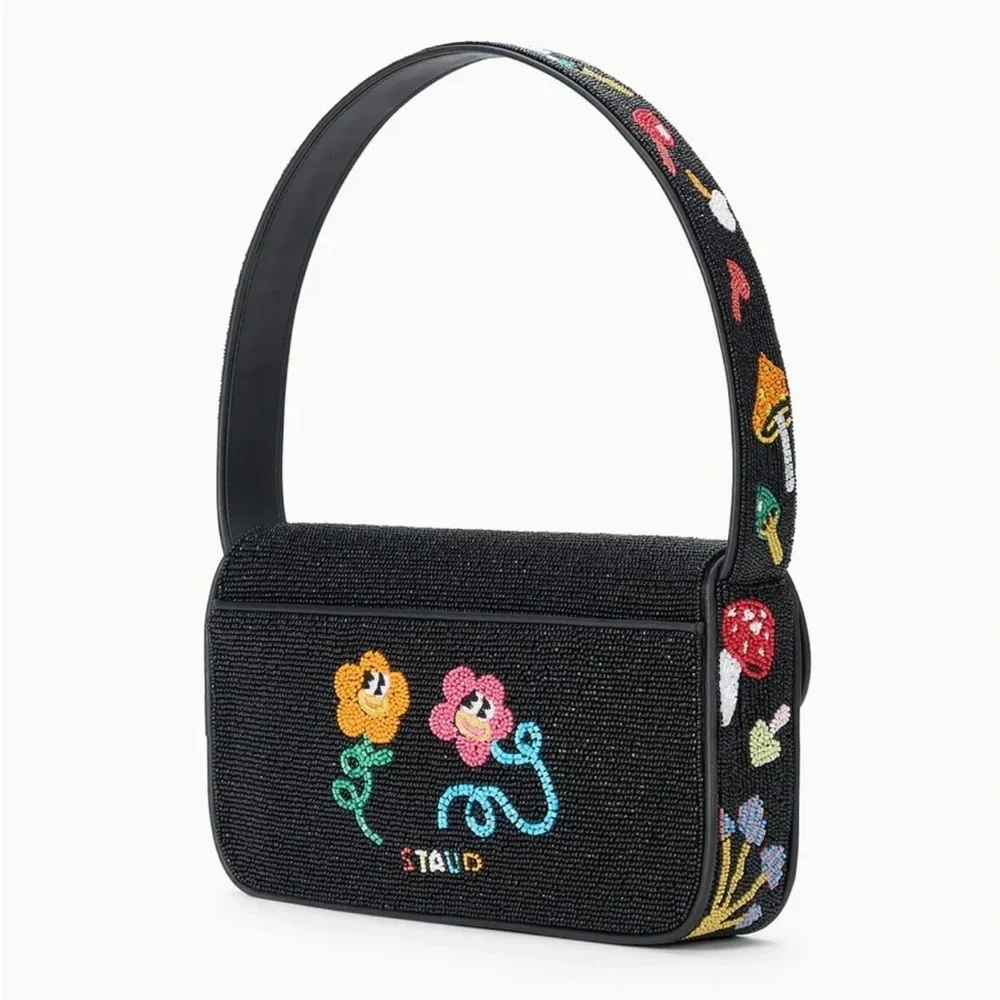 NWT STAUD TOMMY SHOULDER BEADED BAG SHROOMSCAPE SUPER CUTE - Picture 2 of 7